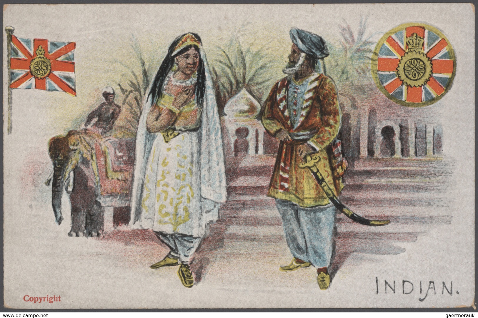 Indien - Besonderheiten: 1900/1950, Album With More Then 80 Historical Postcards As Well As Several - Autres & Non Classés