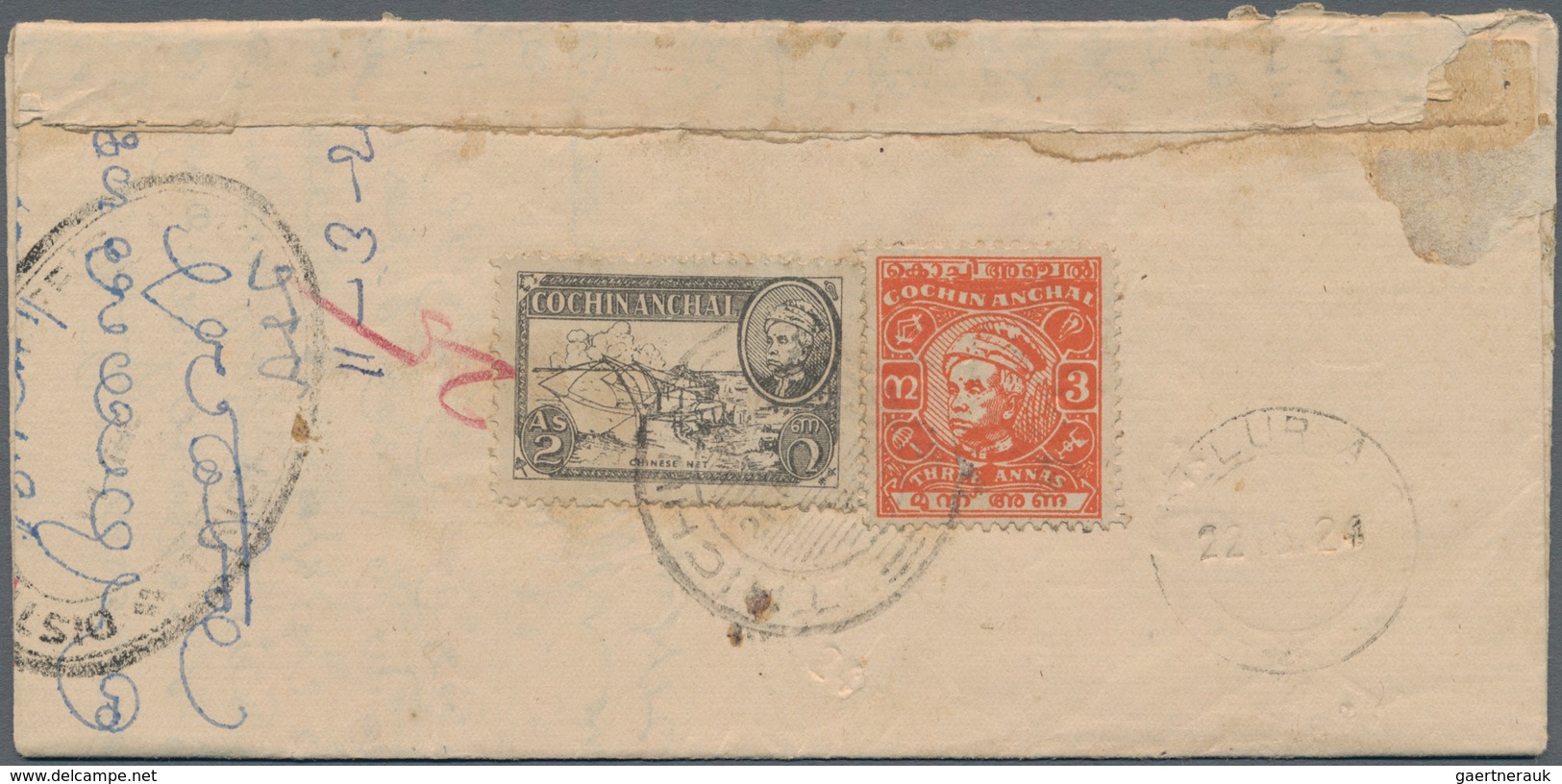 Indien - Feudalstaaten - Cochin: COCHIN 1894-1949: About 80 covers and postcards plus 16 uprated pos