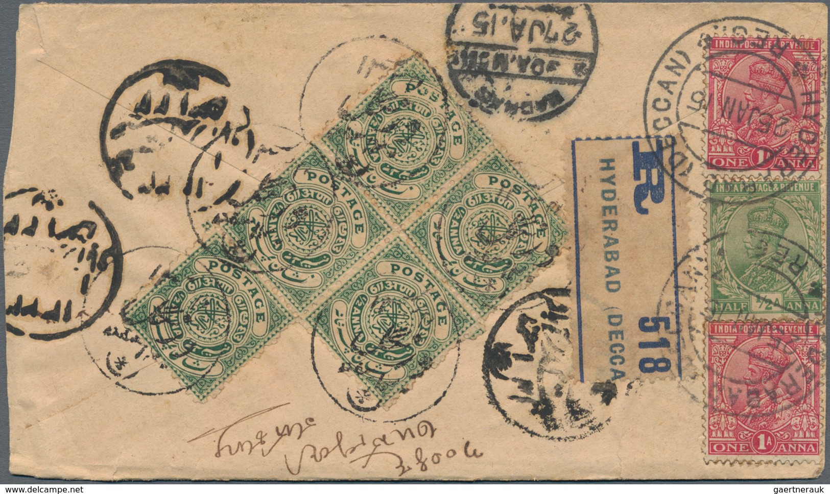Indien - Feudalstaaten - Hyderabad: HYDERABAD 1906-1940's: About 80 Covers Bearing Hyderabad-British - Autres & Non Classés