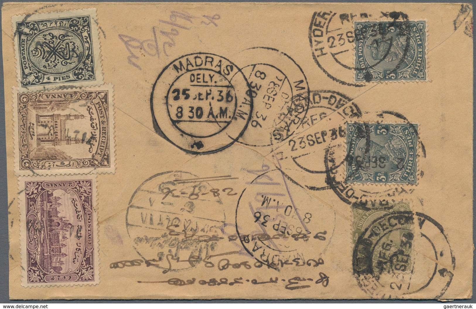 Indien - Feudalstaaten - Hyderabad: HYDERABAD 1906-1940's: About 80 Covers Bearing Hyderabad-British - Andere & Zonder Classificatie