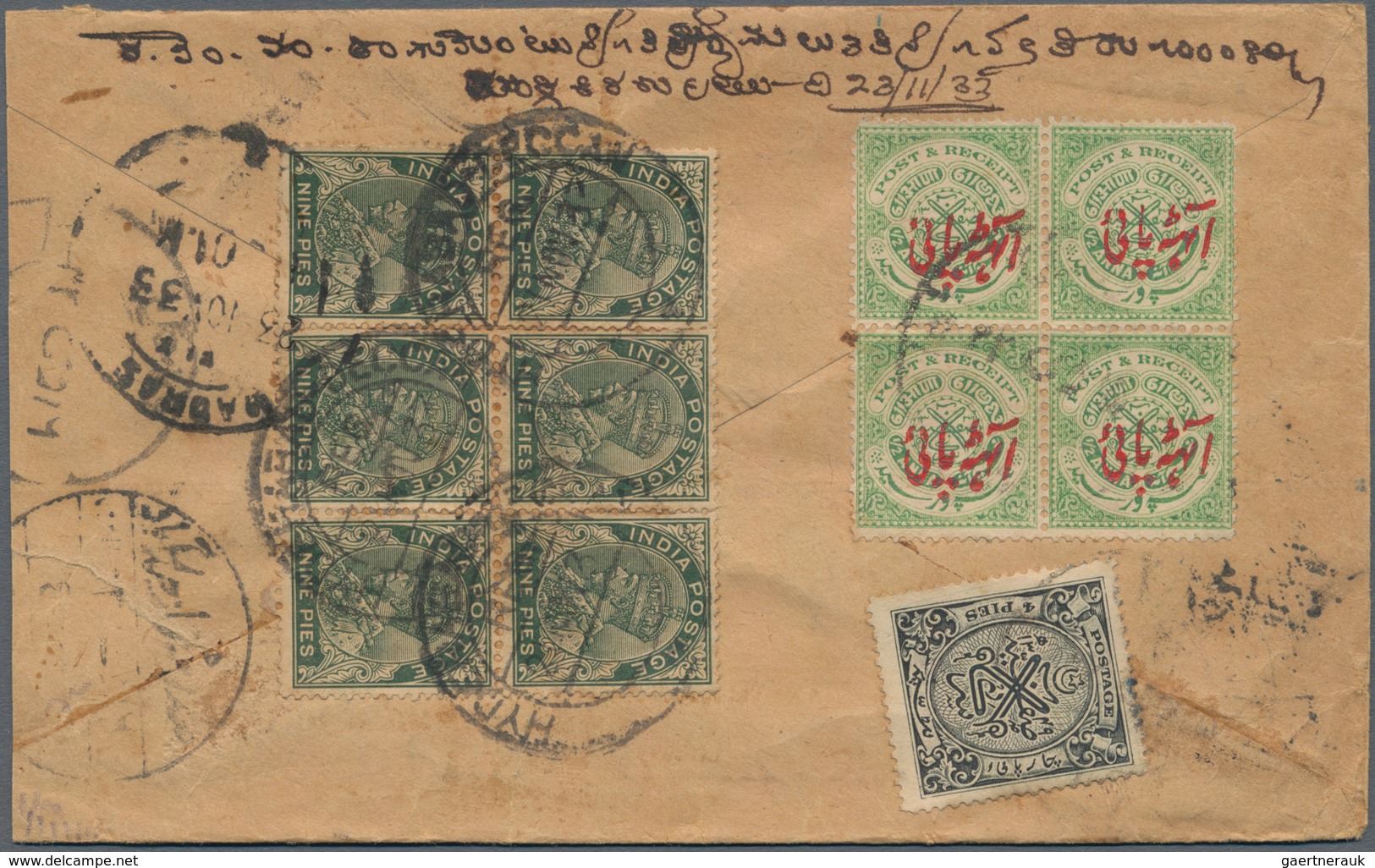 Indien - Feudalstaaten - Hyderabad: HYDERABAD 1906-1940's: About 80 Covers Bearing Hyderabad-British - Andere & Zonder Classificatie