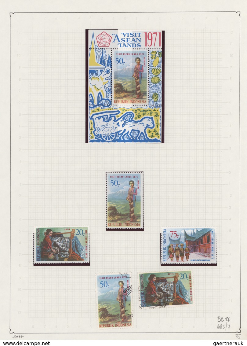 Indonesien: 1870-2008: Comprehensive collection of mint and used stamps plus miniature sheets, hundr