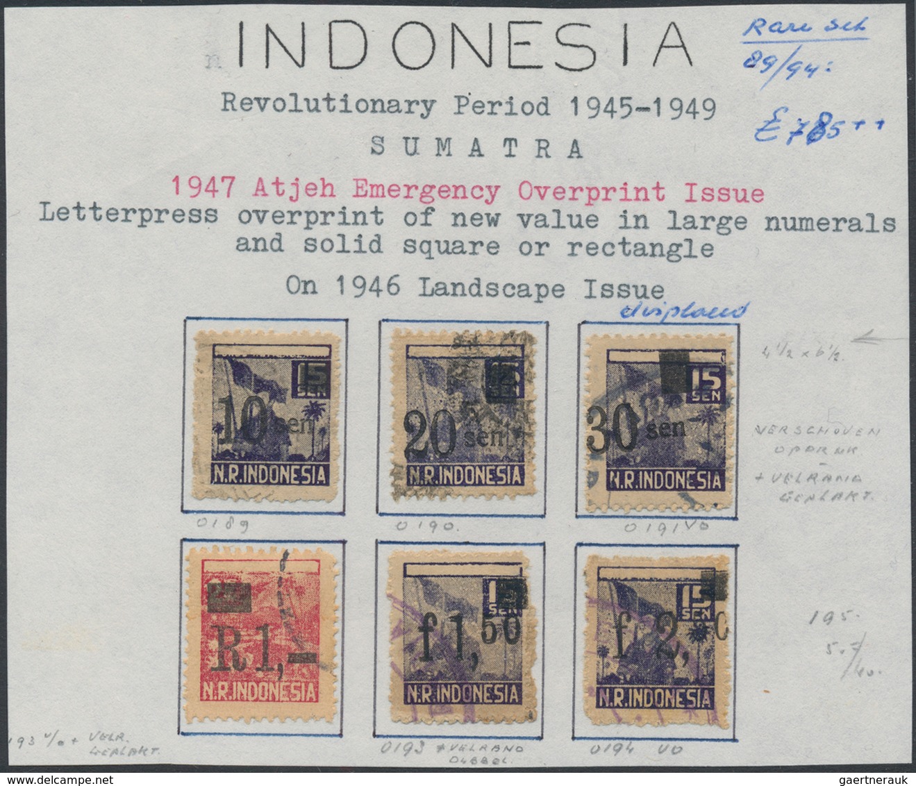 Indonesien - Lokalausgaben: 1945/50, very specialized collection on pages/stock cards in two large s