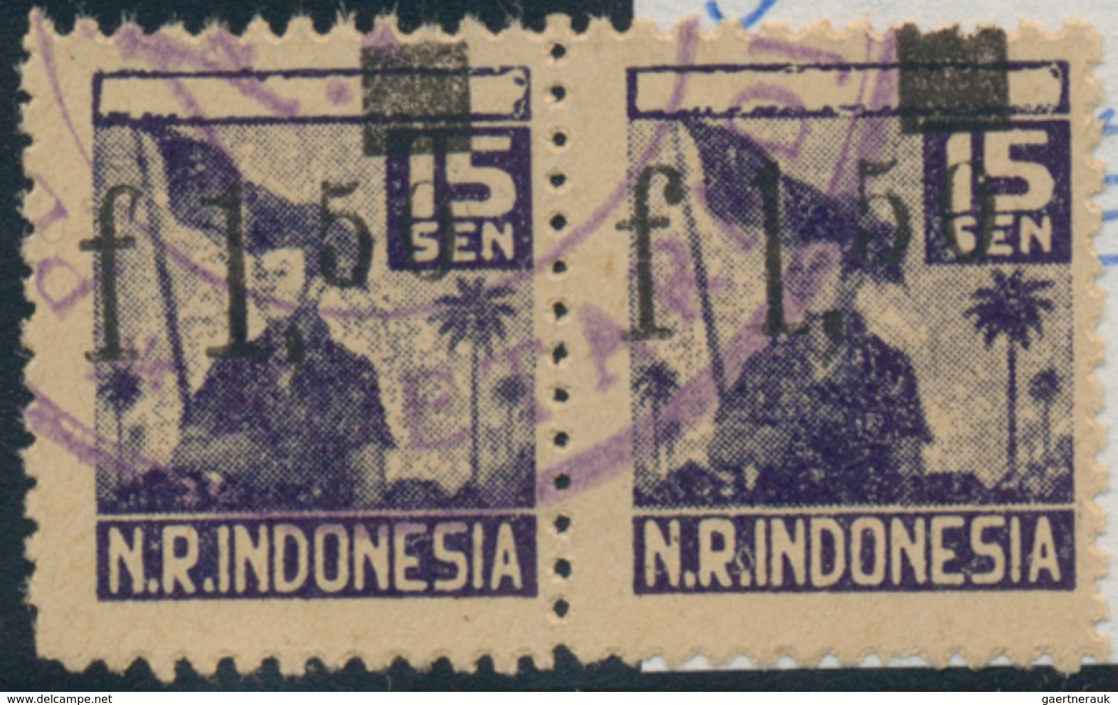 Indonesien - Lokalausgaben: 1945/50, very specialized collection on pages/stock cards in two large s