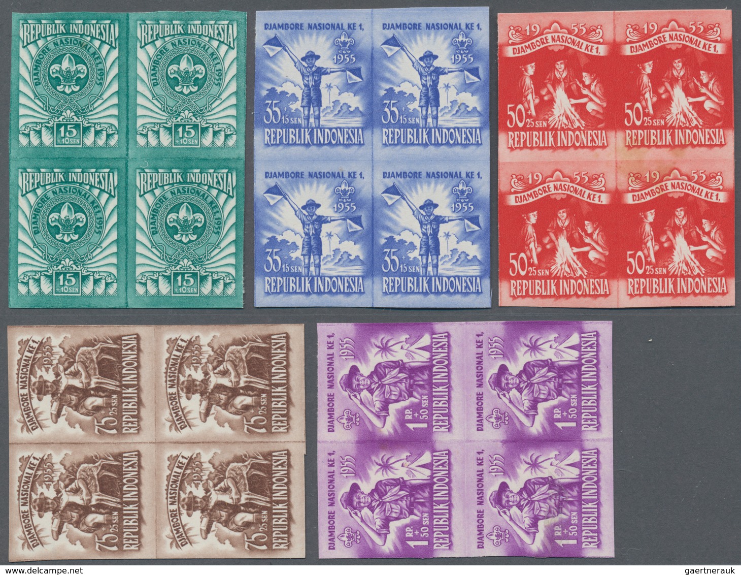 Indonesien - Lokalausgaben: 1945/50, very specialized collection on pages/stock cards in two large s