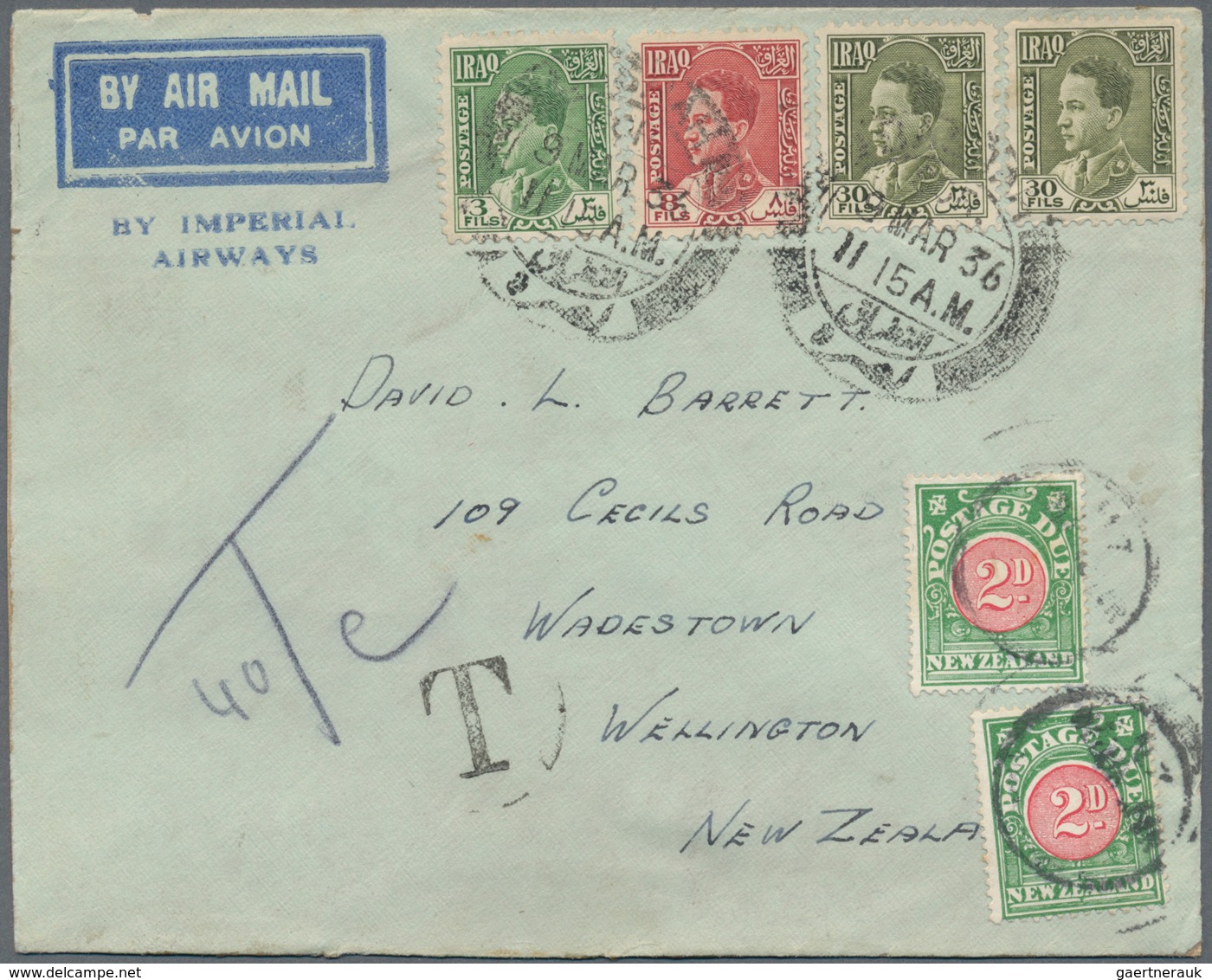 Irak: 1927/1936, Interesting Group With 15 Covers, Mostly Airmail-covers To Europe Routed Via Variou - Irak