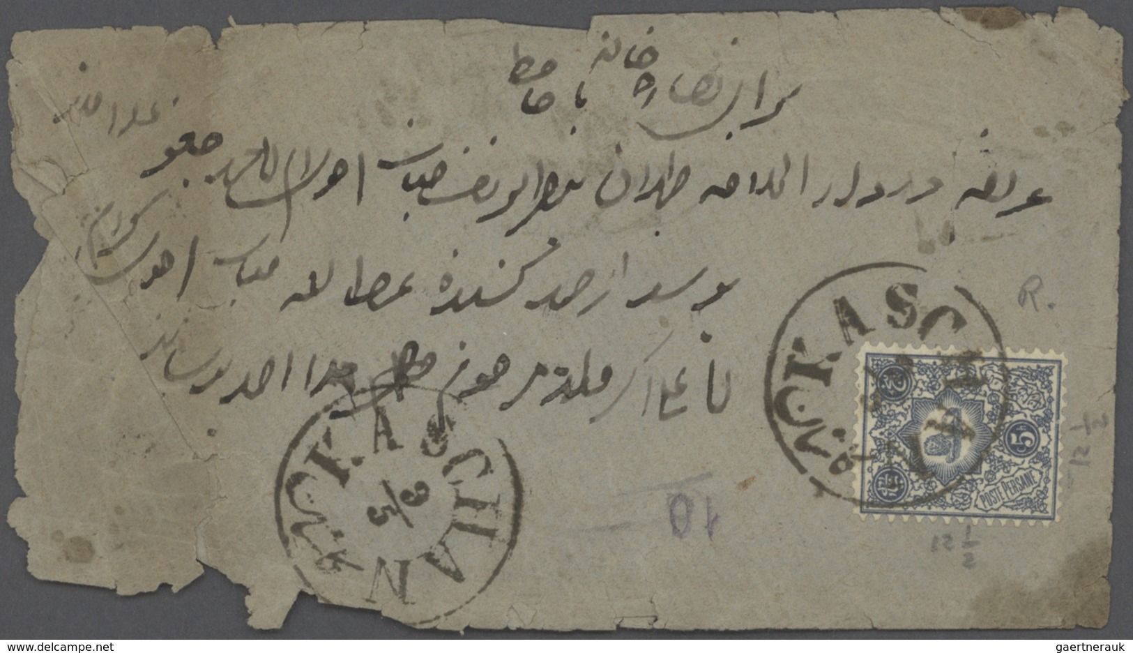 Iran: 1882-1928, Lot with covers & stationerys including early overprinted issues, waybills, pre pai