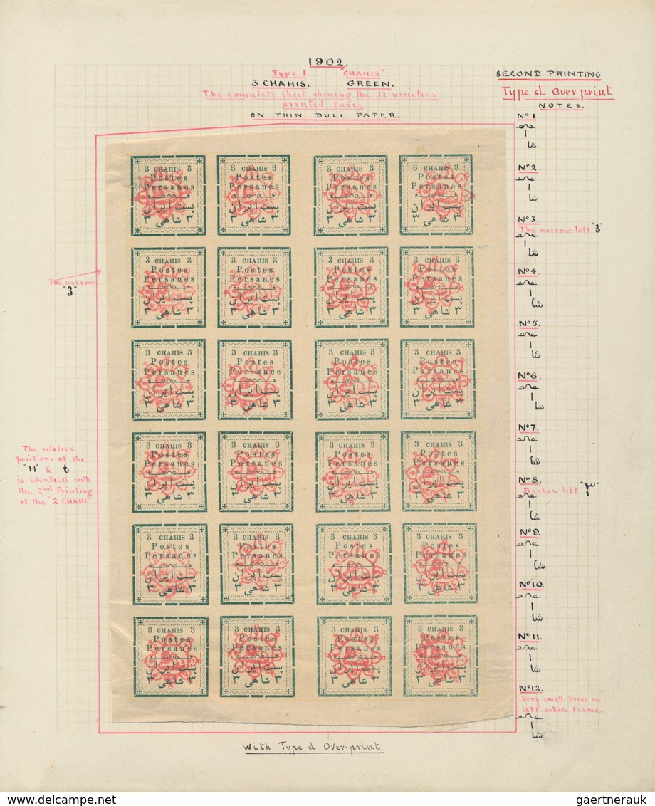 Iran: 1902/1903, Typeset Issue, Sophisticated Balance Of Various Forgeries/reprints Incl. Complete S - Iran