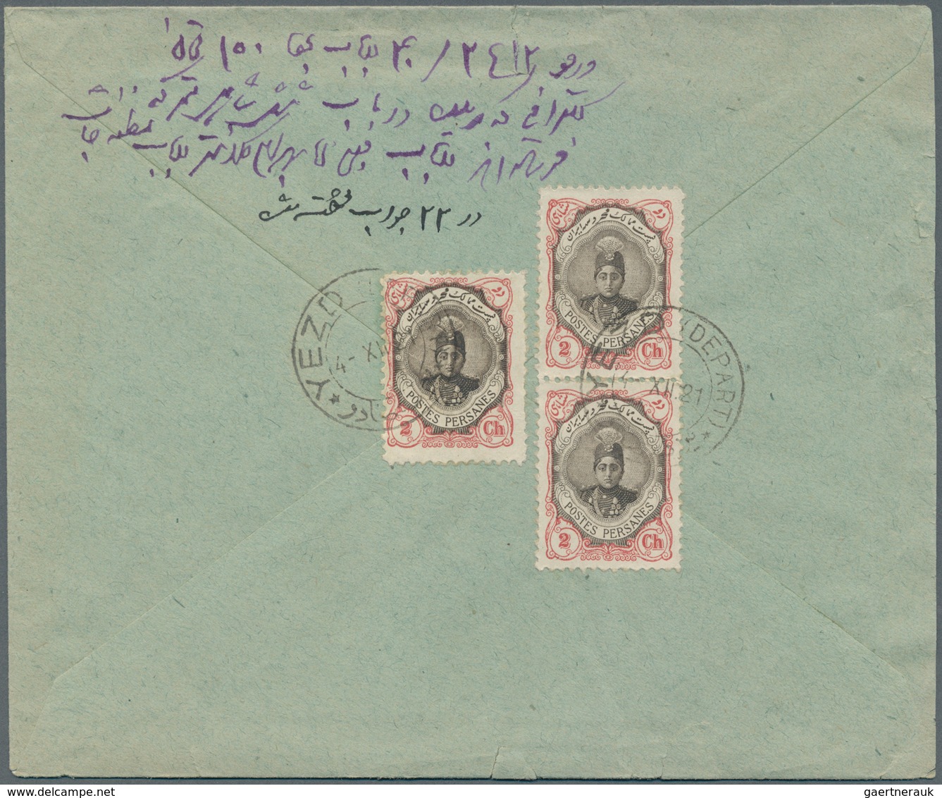 Iran: 1913/1920 (ca.), Lot Of 21 Covers With Ahmad Shah Kadschar Definitives From Different Cities T - Irán