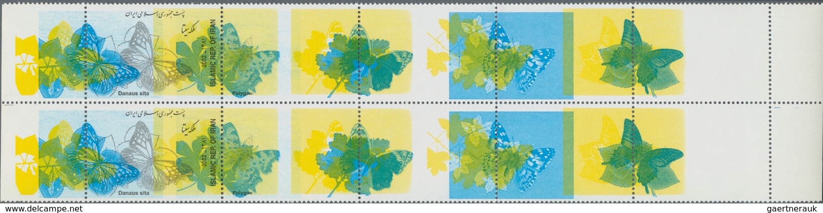 Iran: 2002/2004, Butterflies, MNH Assortment Of 40 Progressive Proofs (four Blocks Of Ten, Incl. Se- - Irán