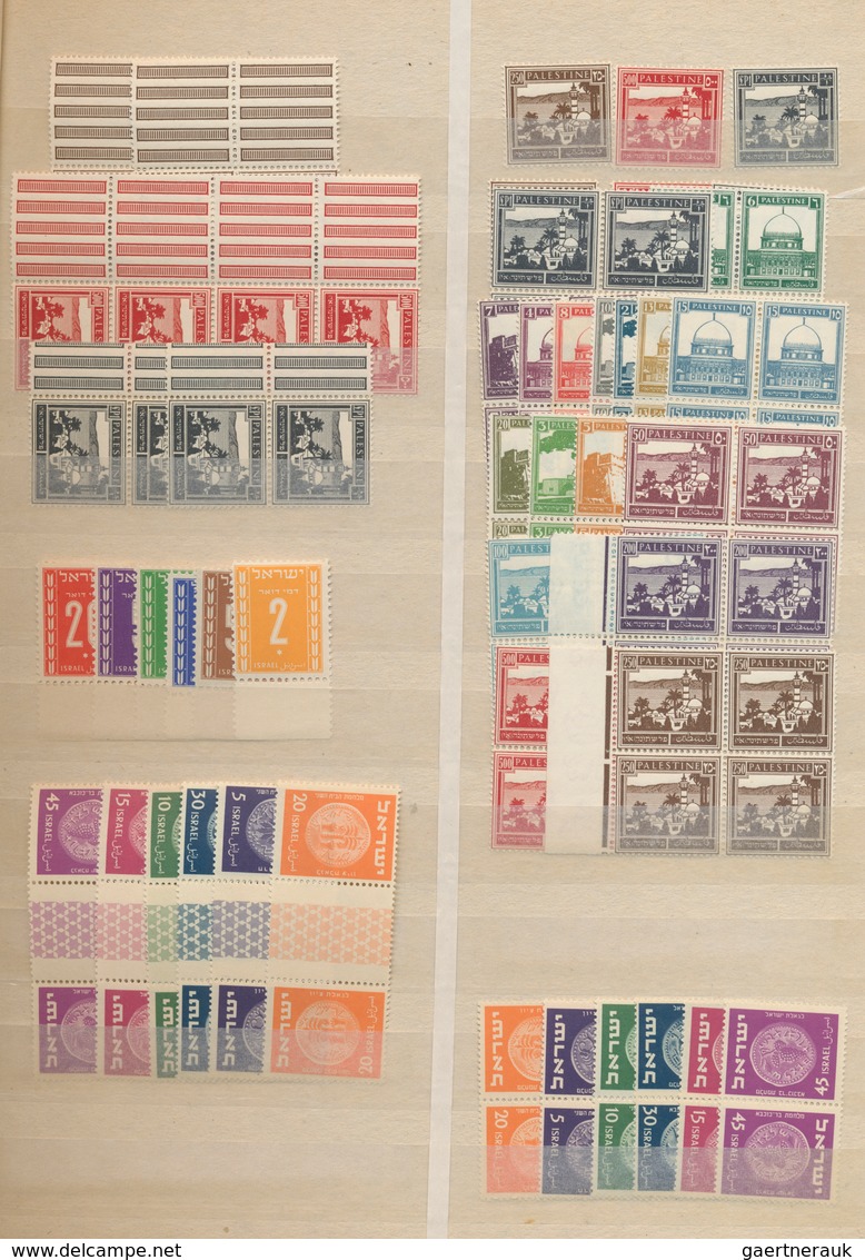 Israel: 1918/1987, Palestine/Interim Mail/Israel, Comprehensive Accumulation In Four Stockbooks With - Gebruikt (zonder Tabs)