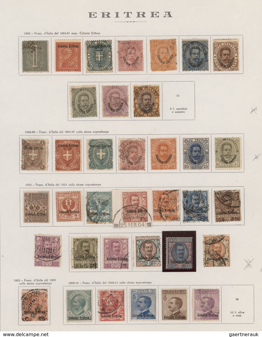 Italienisch-Eritrea: 1893/1941 (ca.) Unused/used Collection With Many Early Issues And Complete Set - Erythrée