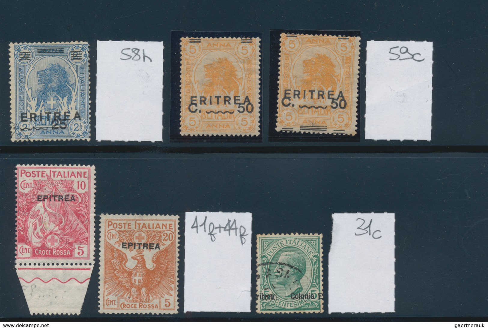 Italienisch-Eritrea: 1903/1922, Mainly Mint Lot Of 15 Stamps Showing Varieties Of Overprint Like Inv - Erythrée