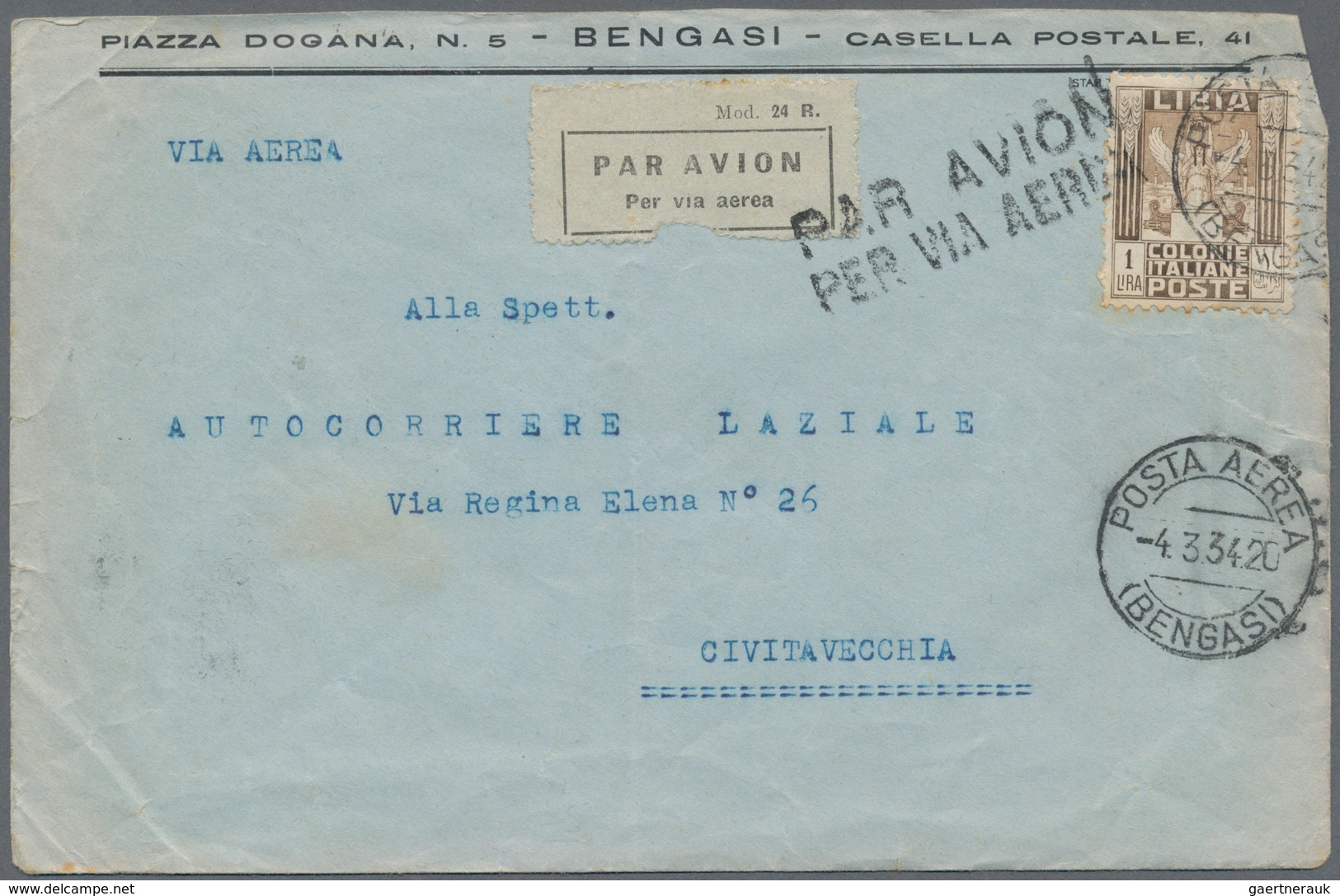 Italienisch-Libyen: 1913/1934, 16 Intresting Covers And Cards Including Airmails And Censored Mail A - Libië