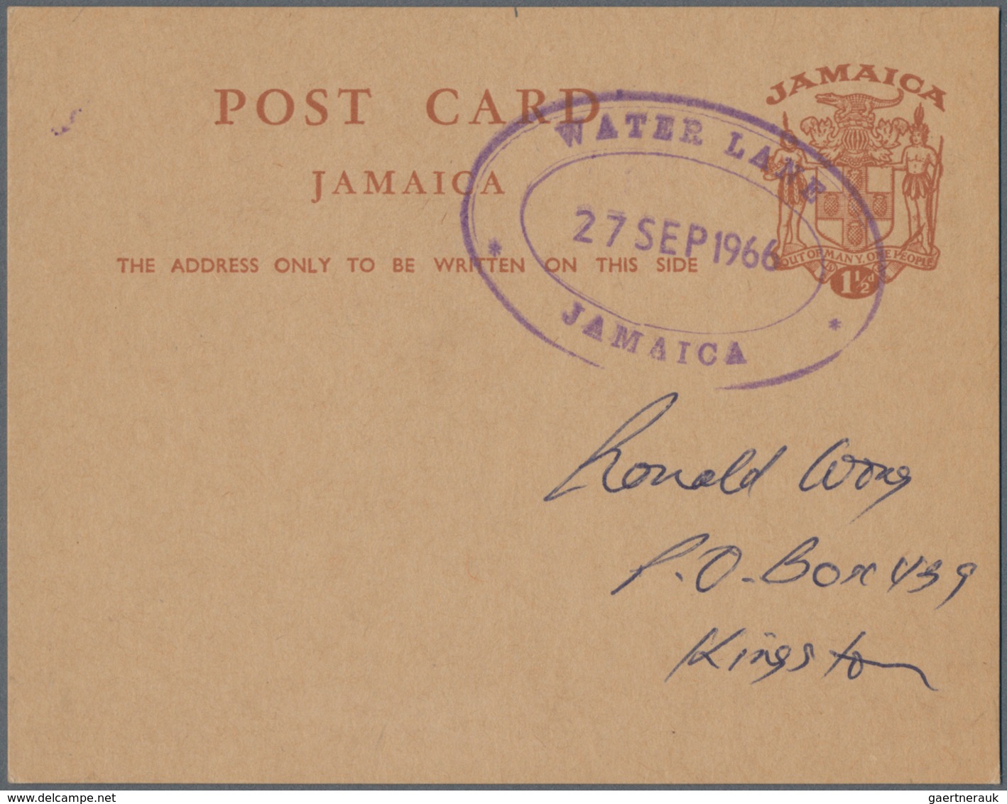 Jamaica: 1956/71 Ca. 120 Cancelled Postal Stationery Cards With Very Fine And Partly Rare Strikes Of - Jamaique (1962-...)