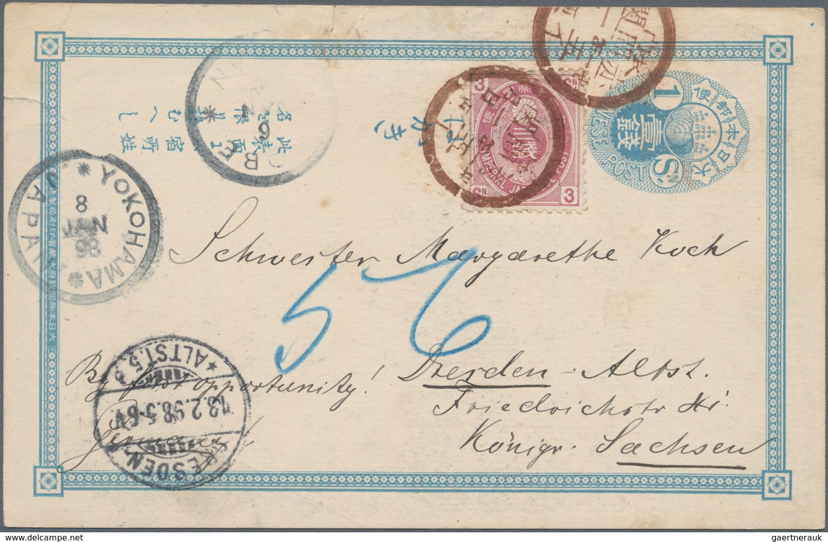 Japan: 1874/1939, Lot Of Covers (8) And Mint/used Stationery (11) Inc. Earthquake 10 S. (4) Tied "TO - Otros & Sin Clasificación