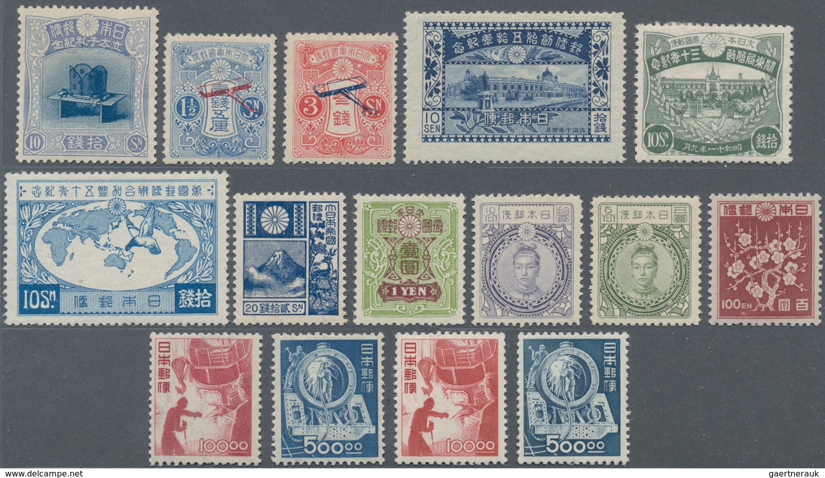 Japan: 1915/56, Mostly MNH And Several Unused Mounted Mint Almost Complete Collection In Two 1961 Hi - Sonstige & Ohne Zuordnung