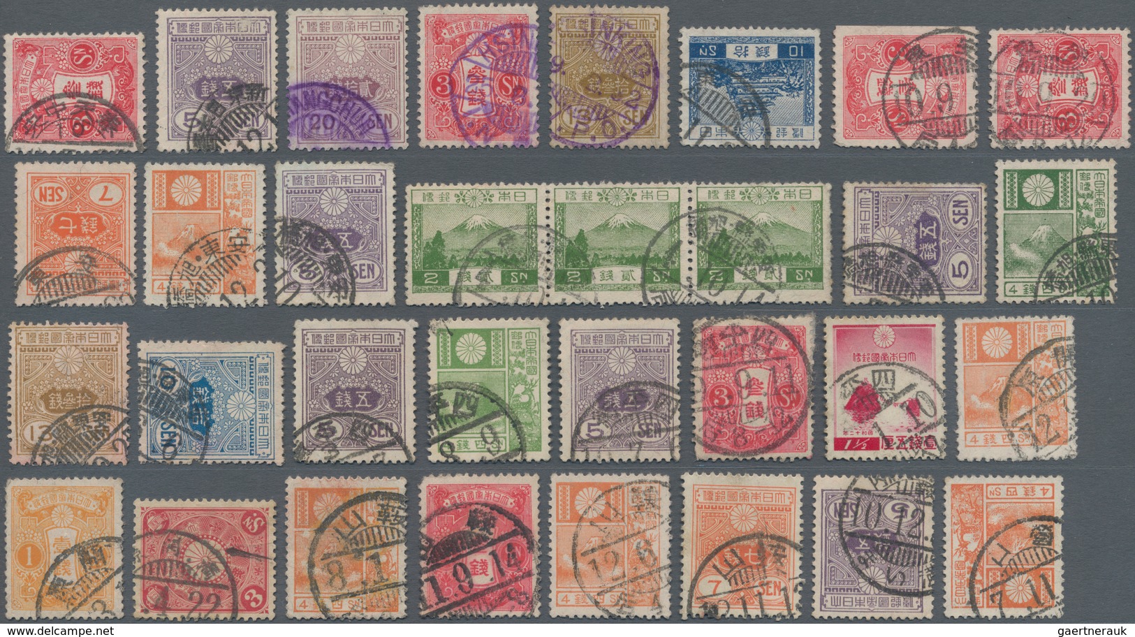 Japanische Post In China: 1876/1945, Used On 10 Larger Stockcards Inc. Forerunners, Ovpts. With 5y A - 1943-45 Shanghai & Nankin