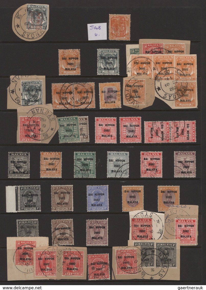 Japanische Besetzung  WK II - Malaya: 1942/1944, Sophisticated Collection Of Apprx. 370 Stamps And 1 - Maleisië (1964-...)