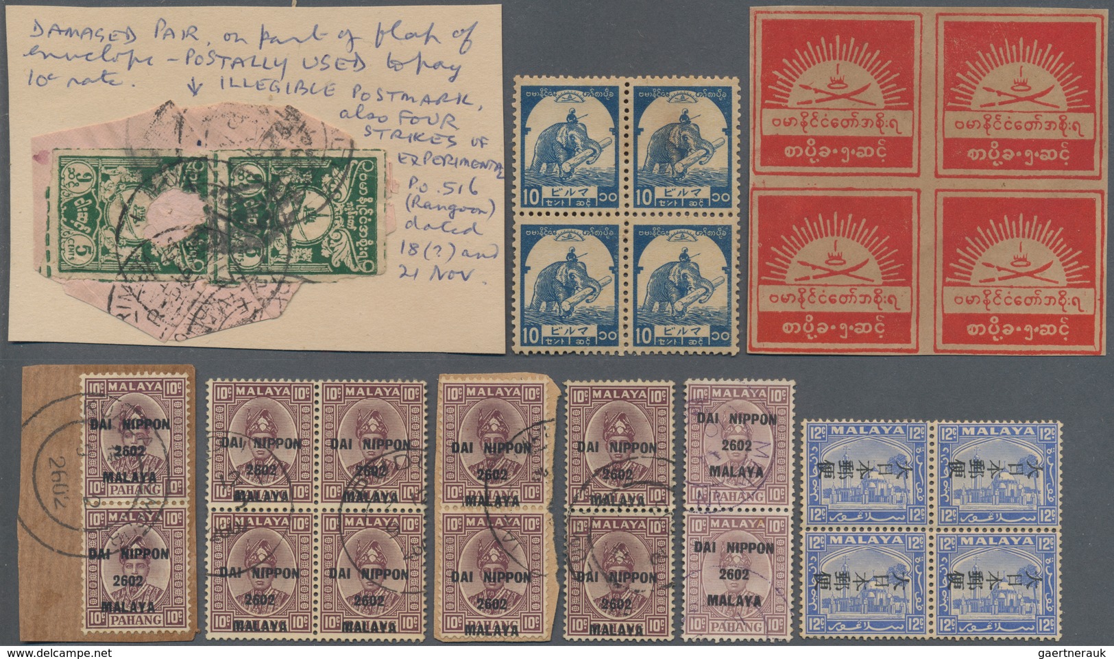 Japanische Besetzung  WK II - Malaya: 1942/45, Accumulation Mint/used/on Piece Inc. General Issues " - Malasia (1964-...)