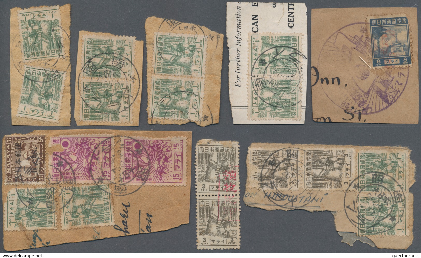Japanische Besetzung  WK II - Malaya: 1942/45, Accumulation Mint/used/on Piece Inc. General Issues " - Malaysia (1964-...)