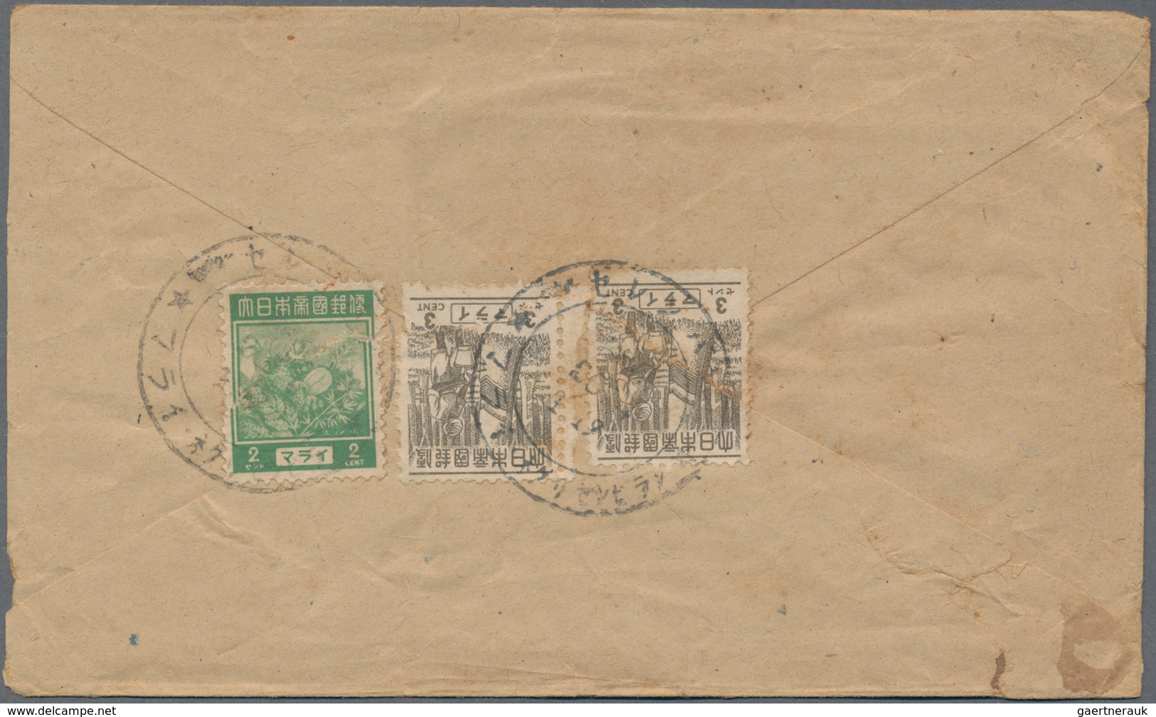 Japanische Besetzung  WK II - Malaya: General Issues, 1943/44 Covers With Regulars (5) Or Japan 1938 - Maleisië (1964-...)