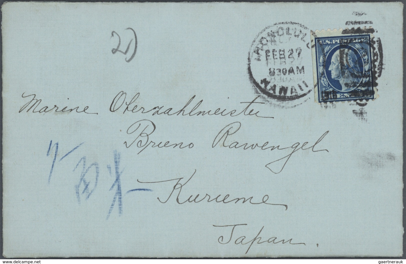 Lagerpost Tsingtau: Kurume, 1915/19, the Bruno Rawengel (rank: Marine Oberzahlmeister) correspondenc