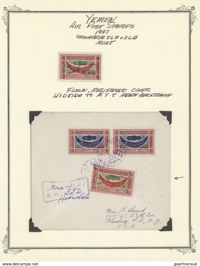 Jemen: 1947-62, Album with specialized collection with perf and imperf stamps and souvenir sheets, C