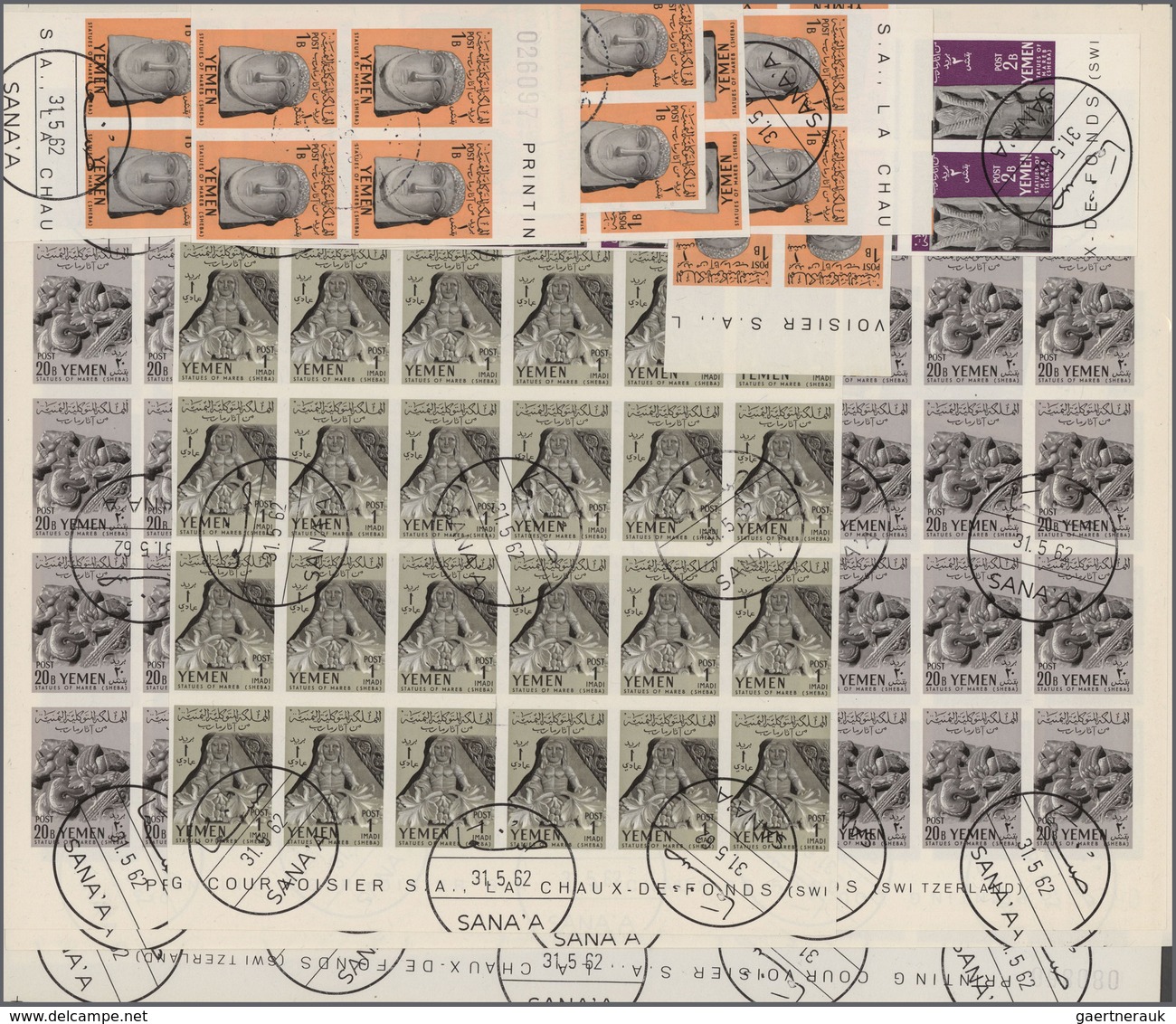 Jemen: 1961, Sabean Marib History, Small Stock Of These Issues Impfer. From 10 Copies (16b.) To 100 - Jemen