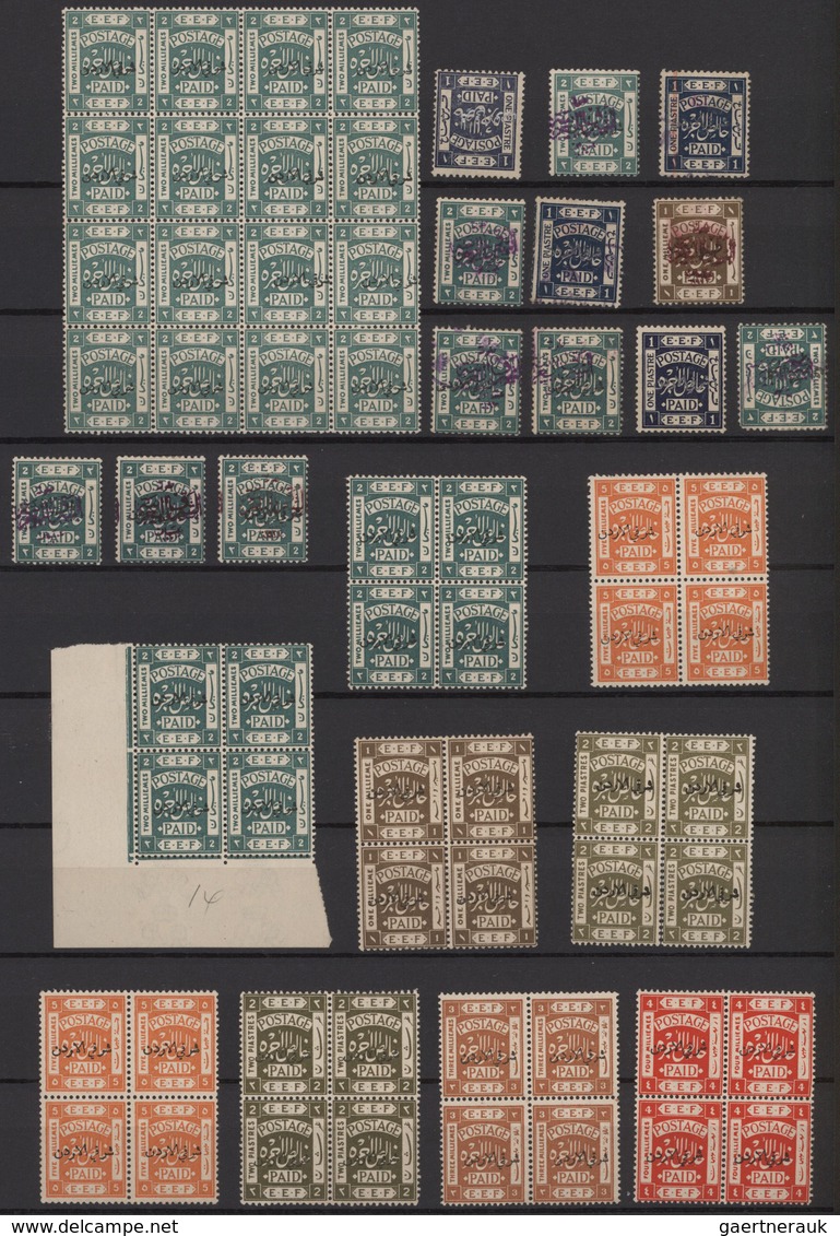 Jordanien: 1920/1925, Overprints, Mainly Mint Accumulation Of Apprx. 260 Stamps Of Various Issues, A - Jordanië