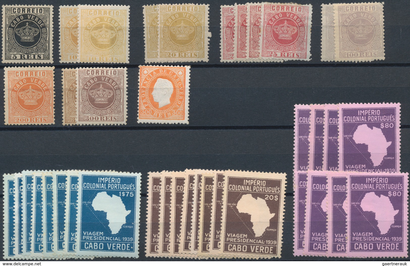 Kap Verde: 1877/1973, Accumulation/stock Of The Colonial Period, Sorted On Stockcards And Mainly In - Cap Vert