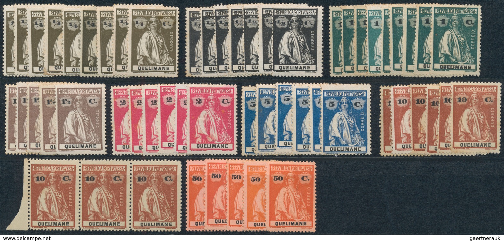 Kionga: 1914/1916, Big Lot With 340 Stamps From Kionga No. 1-4 And Quelimane Lot Out Of No. 1-39. Mo - Kionga