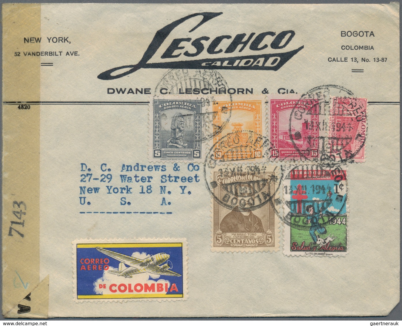 Kolumbien: 1895/1966 (ca.), Accumulation Of Ca. 60 Covers, Picture Cards, And Postal Stationeries (m - Colombie