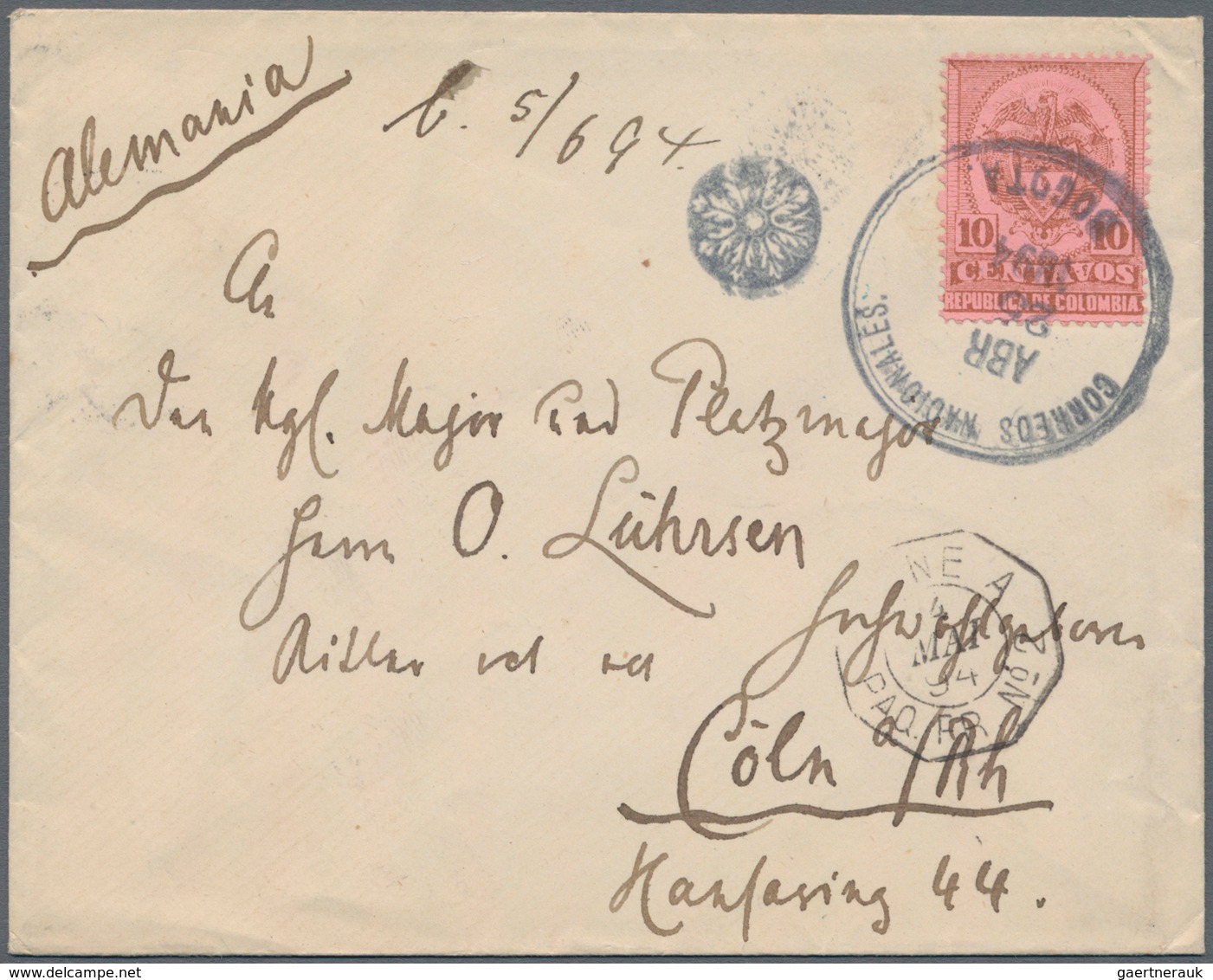 Kolumbien: 1895/1987 (ca.), mainly before 1960, holding of apprx. 250 covers/cards, many sent to Ger