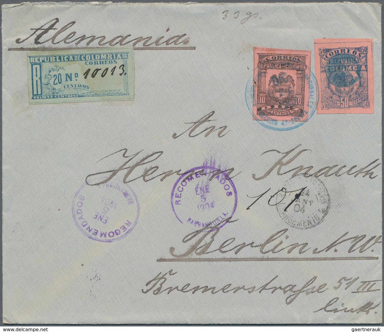 Kolumbien: 1899/1904, Approx. 80 Letters, Postcards And Used Postal Stationeries From A Corresponden - Colombie