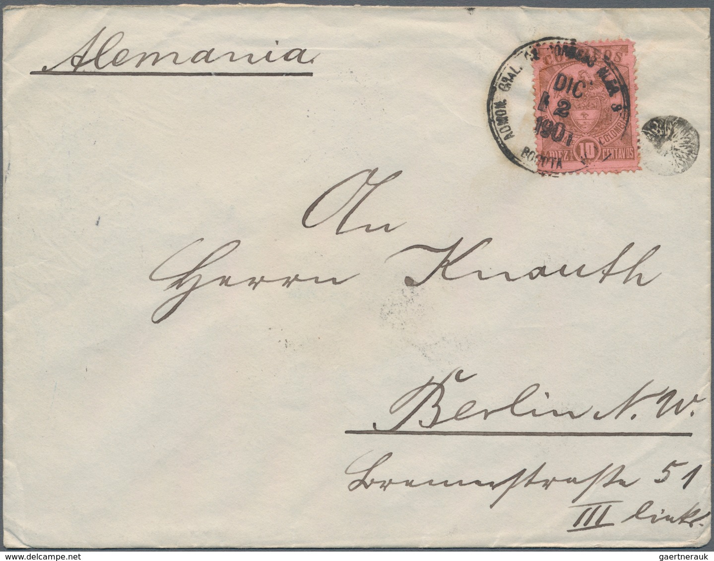 Kolumbien: 1899/1904, Approx. 80 Letters, Postcards And Used Postal Stationeries From A Corresponden - Kolumbien