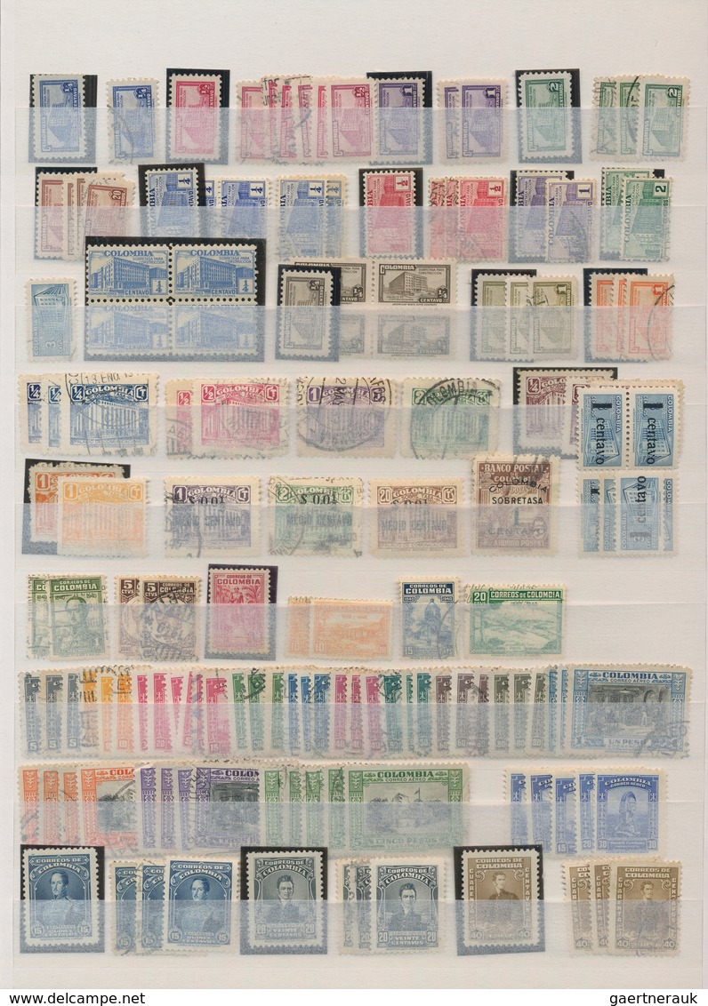 Kolumbien: 1910-1960's Collection Of Several Hundred Stamps, Mint And Used, Including Complete Issue - Colombia