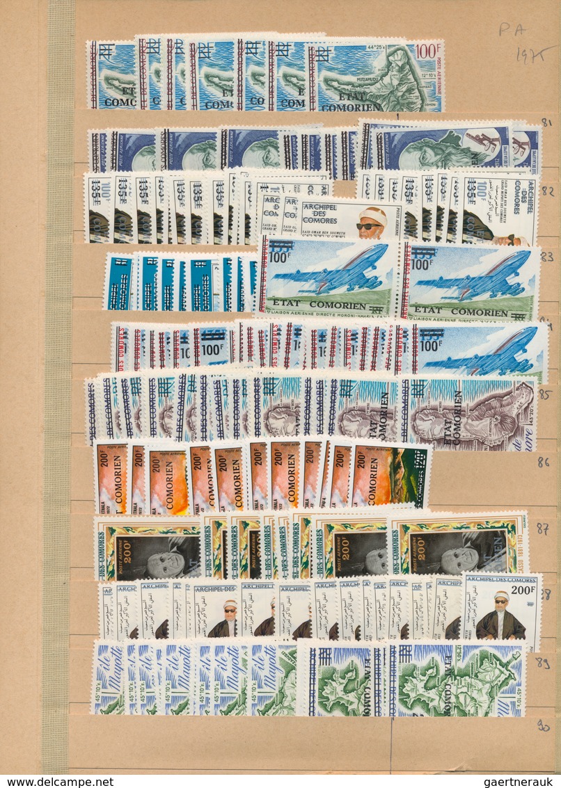 Komoren: 1897/1989, Mainly From 1950 And Almost Exclusively MNH, Comprehensive Stock In A Thick Albu - Otros & Sin Clasificación