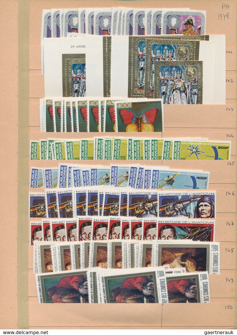 Komoren: 1897/1989, mainly from 1950 and almost exclusively MNH, comprehensive stock in a thick albu