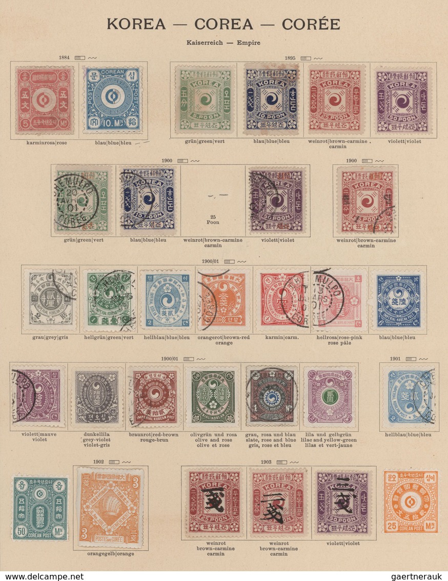 Korea: 1884/1903, Mint And Used Collection On On Old Album Pages Inc. Ewha Cpl. With 50 Ch. 2 W. Unu - Corea (...-1945)