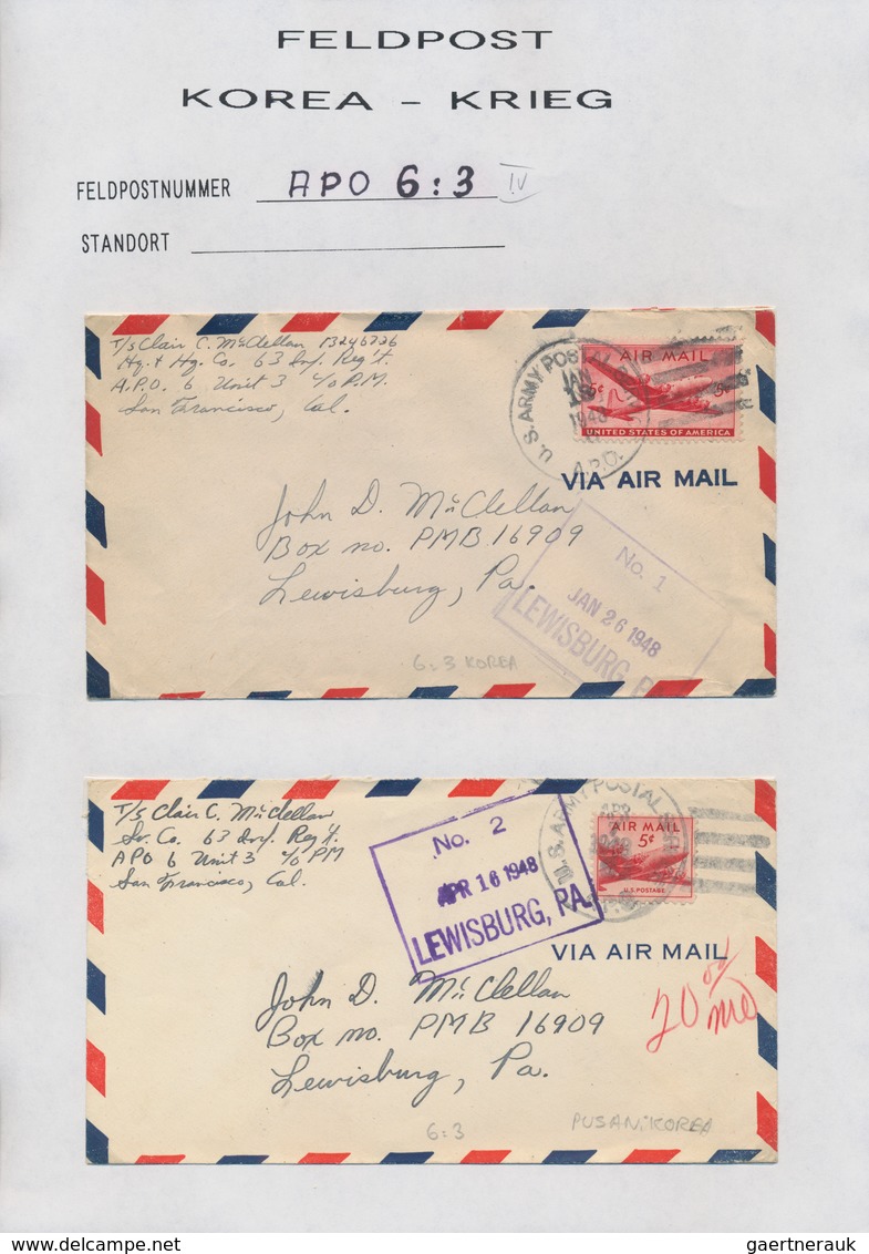 Korea-Süd: 1945/49, US-troops In South Korea: Military Mission And Base Unit Covers (42 With Airmail - Korea (Süd-)