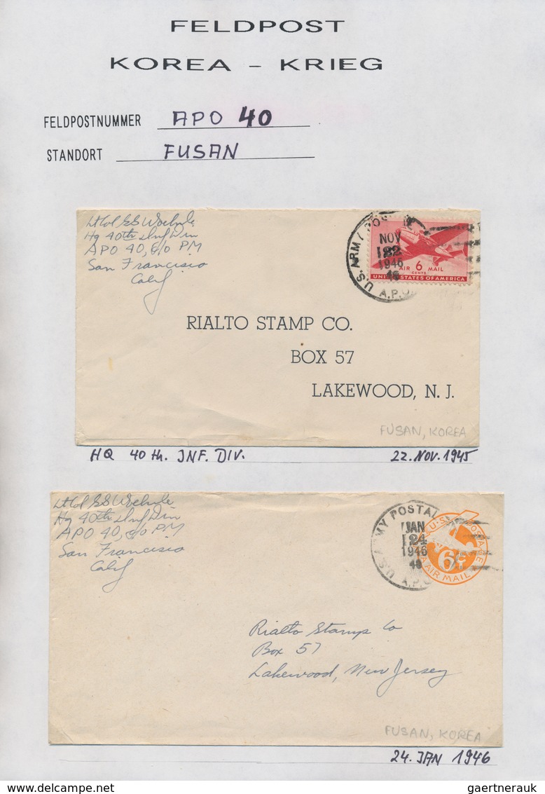 Korea-Süd: 1945/49, US-troops In South Korea: Military Mission And Base Unit Covers (42 With Airmail - Korea (Süd-)