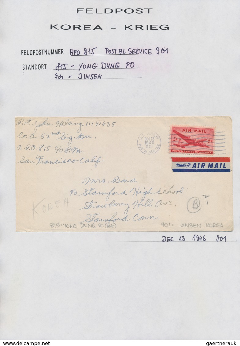 Korea-Süd: 1945/49, US-troops In South Korea: Military Mission And Base Unit Covers (42 With Airmail - Korea (Zuid)