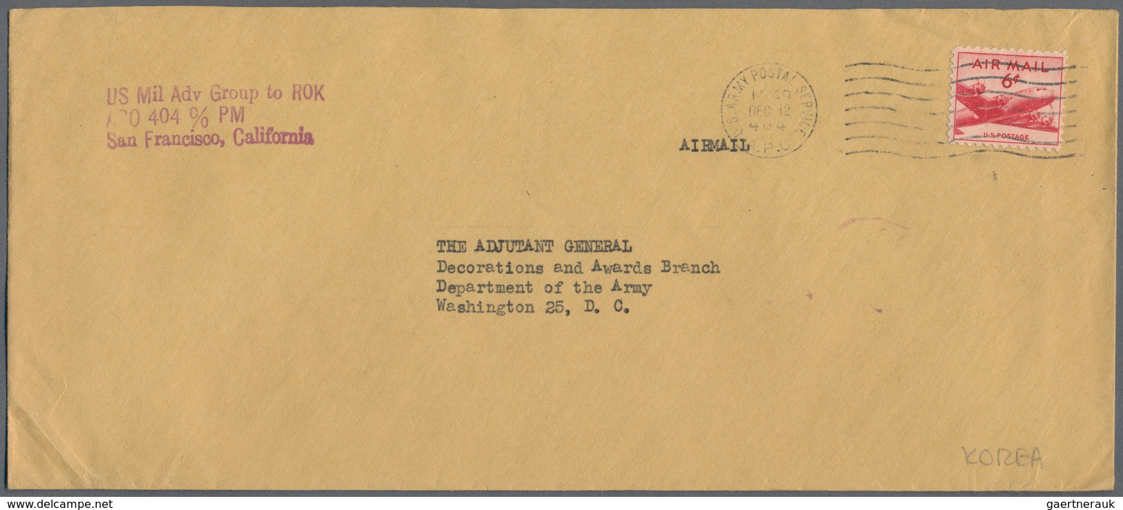 Korea-Süd: 1947/49, US-military Mission In South Korea: Official Business Covers (39 Stampless Plus - Corea Del Sur