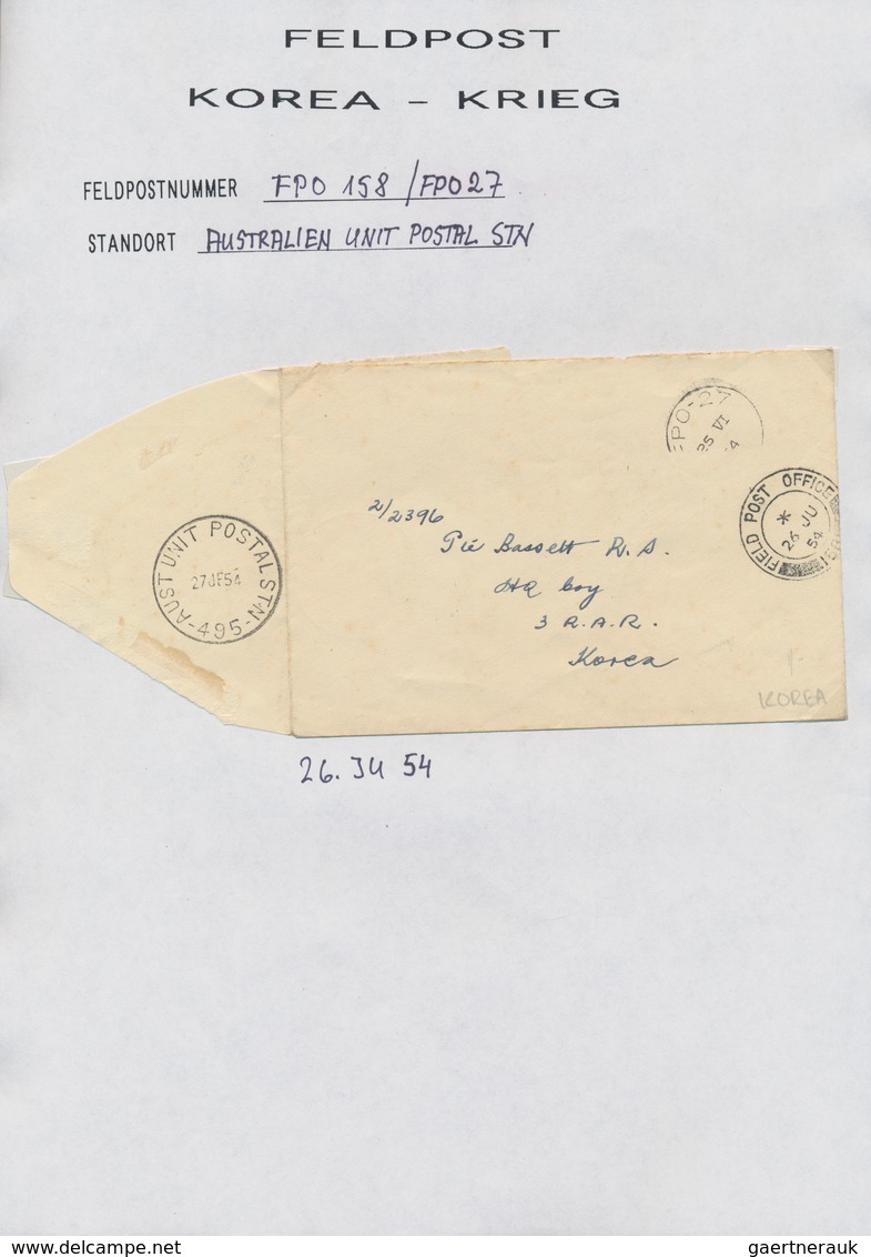 Korea-Süd: Korean War, 1951/57, British FPO In Korea, 29 Covers Inc. 11 Stampless, Has All The Activ - Korea (Zuid)