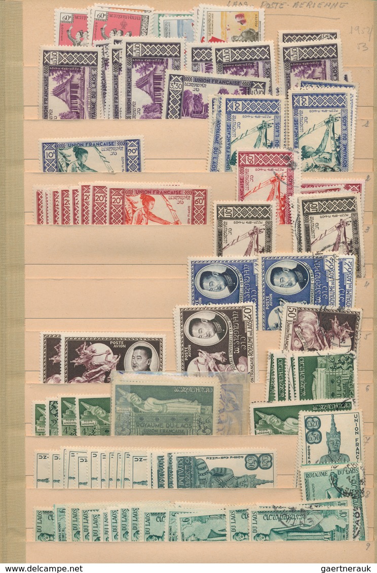 Laos: 1951/1992, Plus A Few 2004, Comprehensive Almost Exclusively MNH Holding In Two Thick Albums, - Laos