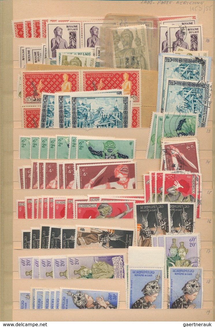 Laos: 1951/1992, Plus A Few 2004, Comprehensive Almost Exclusively MNH Holding In Two Thick Albums, - Laos