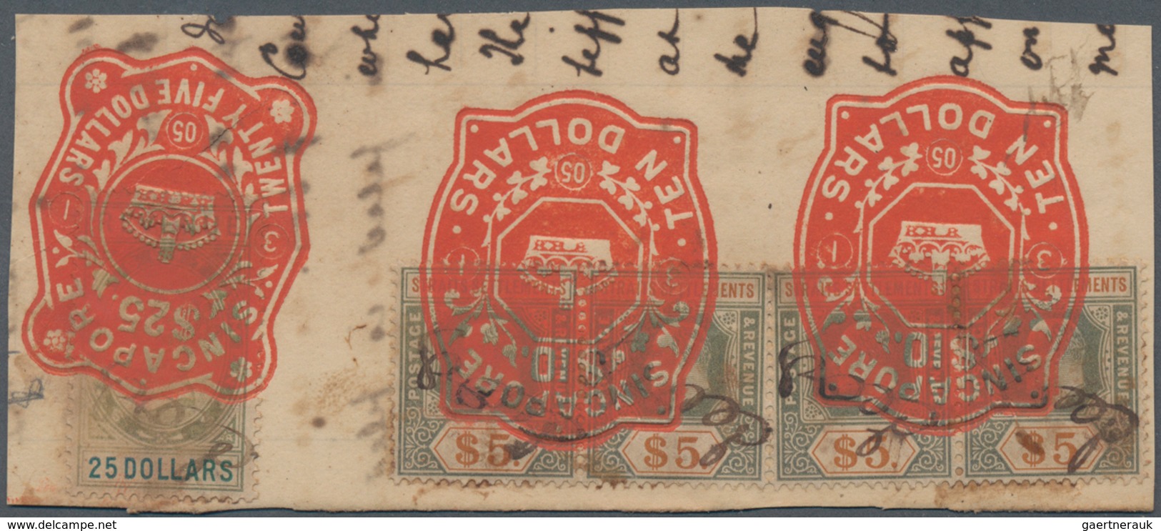 Malaiische Staaten - Straits Settlements: 1870's-1890's: Hundreds Of Revenue And Judical Stamps, Up - Straits Settlements