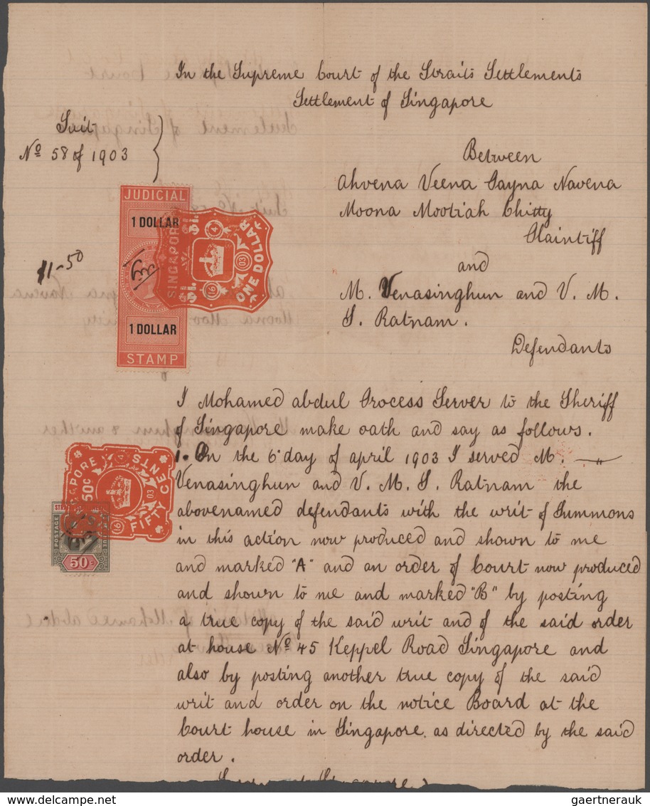 Malaiische Staaten - Straits Settlements: 1870's-1930's ca: More than 1000 fiscal documents, most of