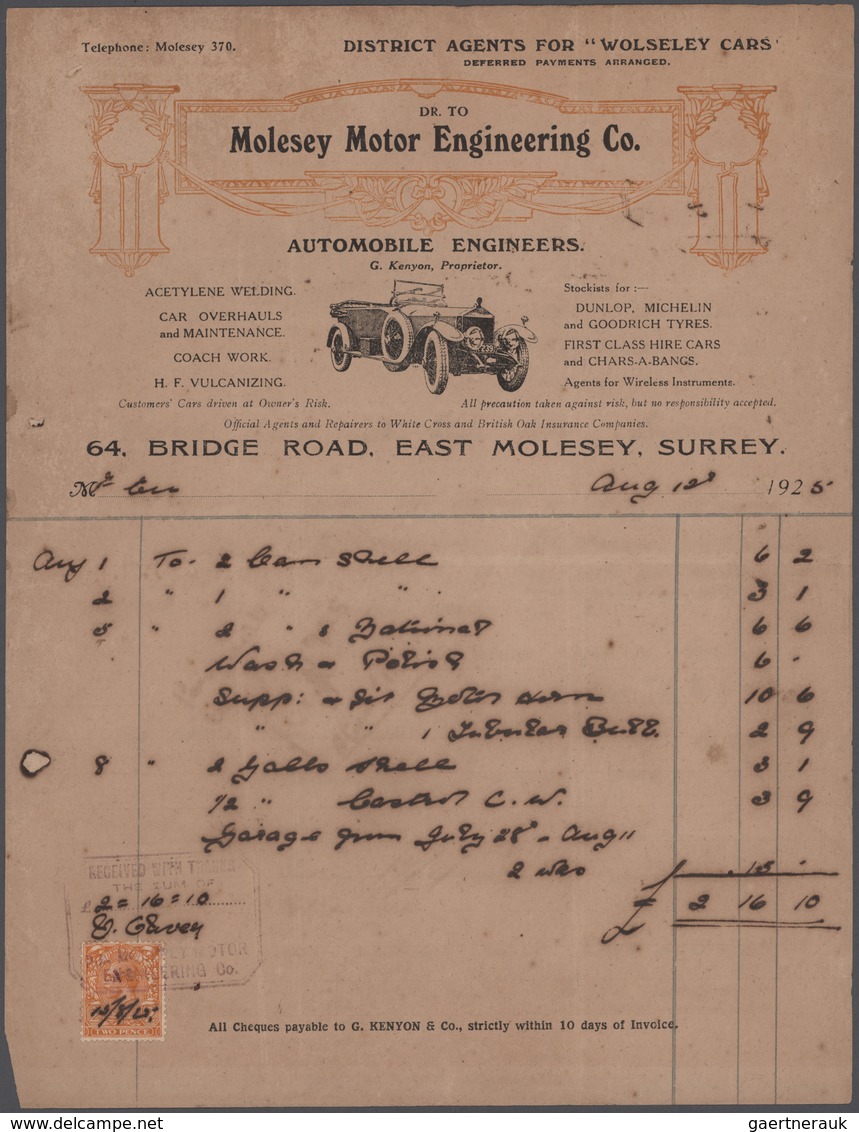 Malaiische Staaten - Straits Settlements: 1880's-1940's Ca.: More Than 100 Fiscal Documents, Mostly - Straits Settlements